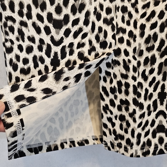 Gianni Bini Leopard Print Spotted Pencil Skirt Black & White Size XS/S - Picture 4 of 6